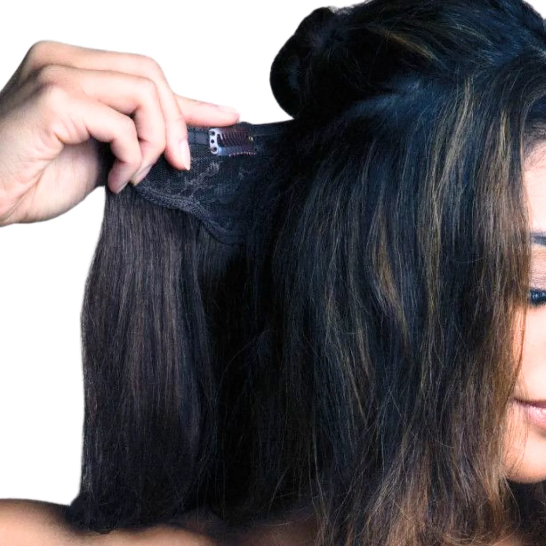 Brazilian Halo Hair Extensions - Straight Style