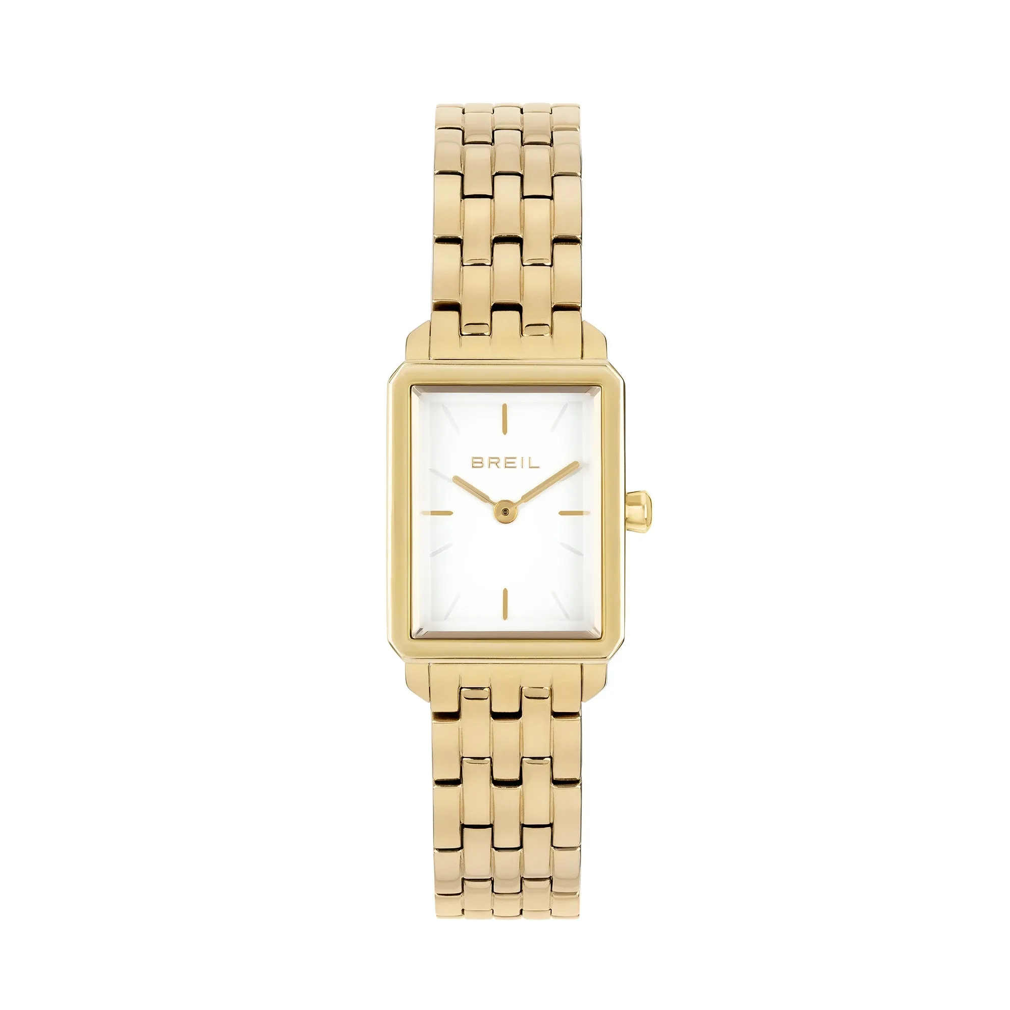 Breil Clock Carré 20x24mm White Quartz Steel Finish IP GOLD TW2078