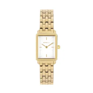 Breil Clock Carré 20x24mm White Quartz Steel Finish IP GOLD TW2078