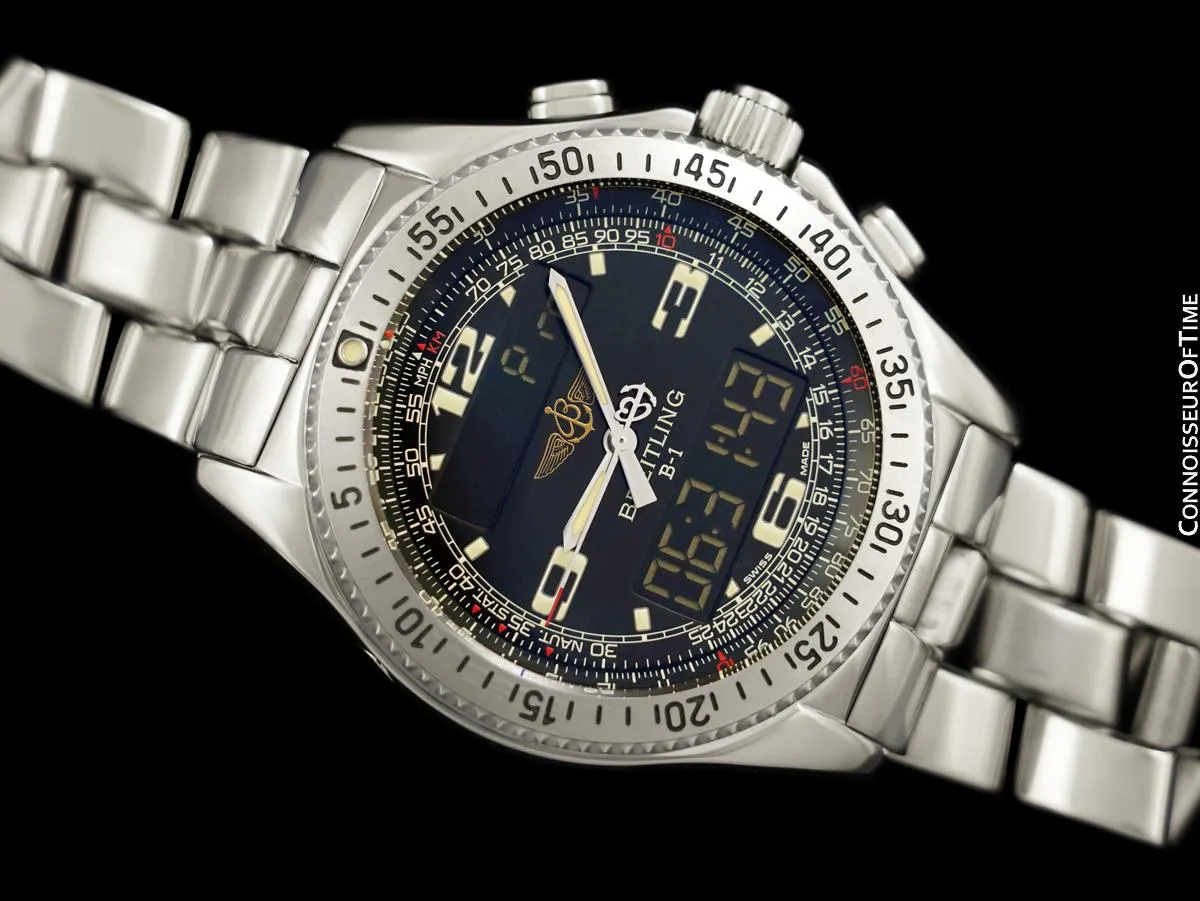 Breitling B-1 Multifunction Mens Bracelet Watch Ref. A68362 - Stainless Steel