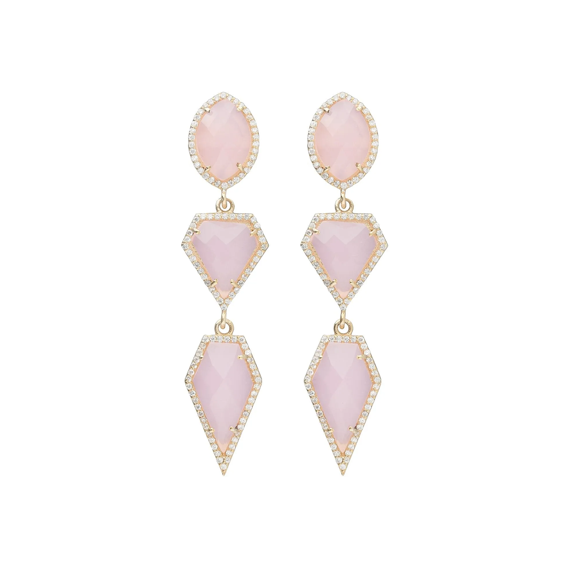 Bridal earrings - Art Deco statement geometric - Opal by Stephanie Browne - at Kezani