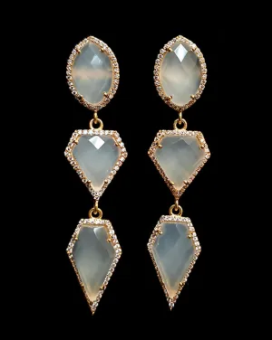 Bridal earrings - Art Deco statement geometric - Opal by Stephanie Browne - at Kezani