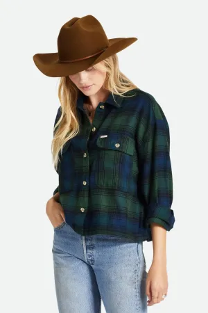 Brixton Bowery Womens LS Flannel PINE NEEDLE / DEEP SEA