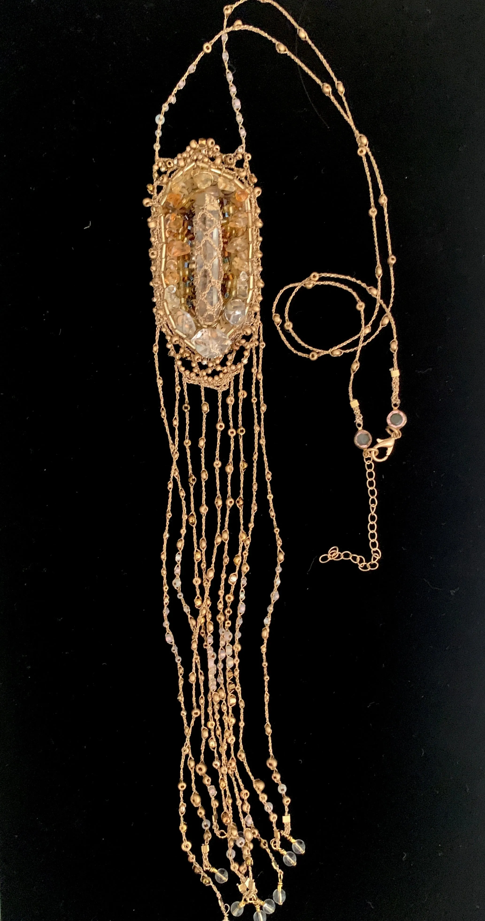 Brooch Fringe Necklace