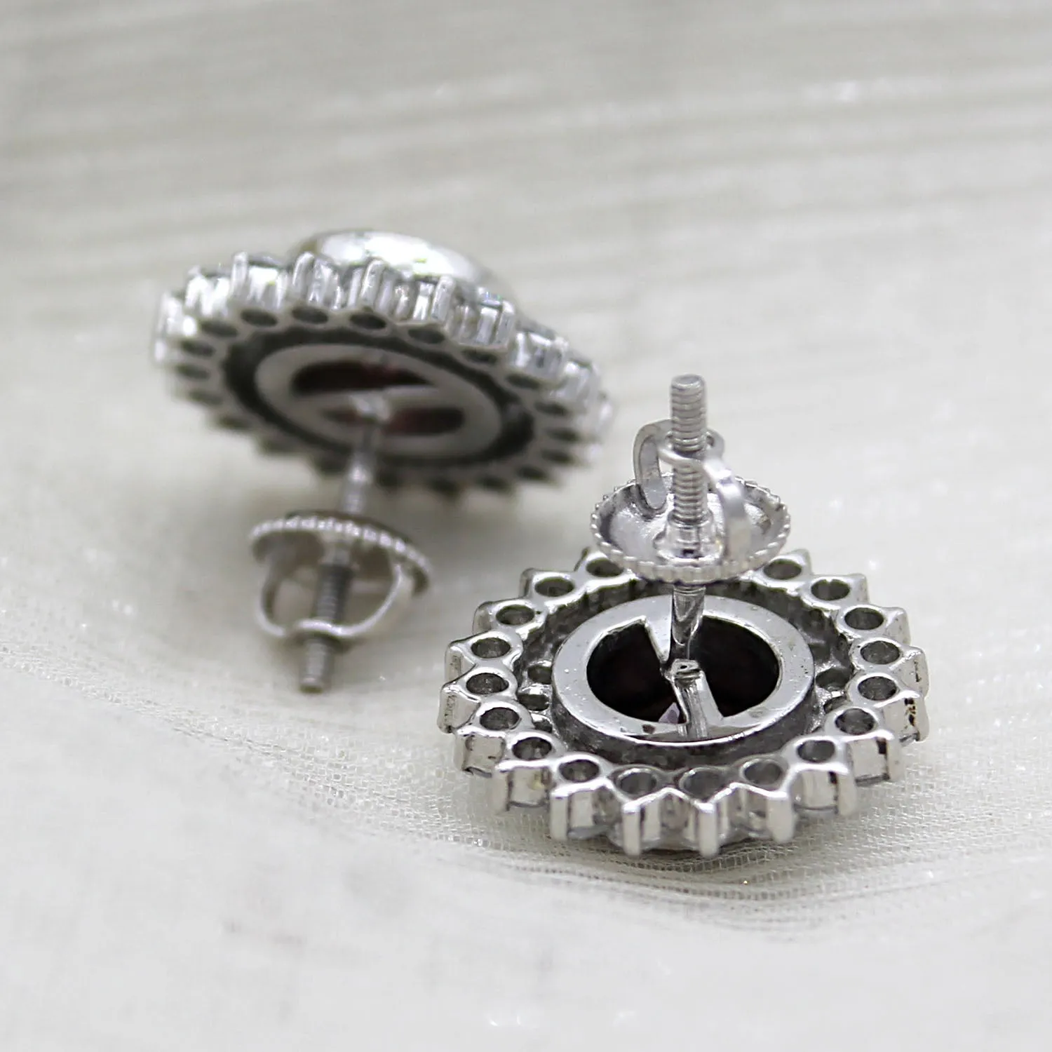 Brown Swarovski Double Halo Stud Earring
