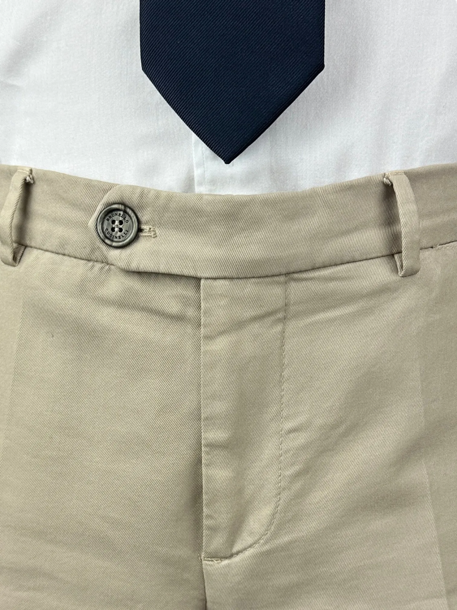Brunello Cucinelli Beige Cotton Chino