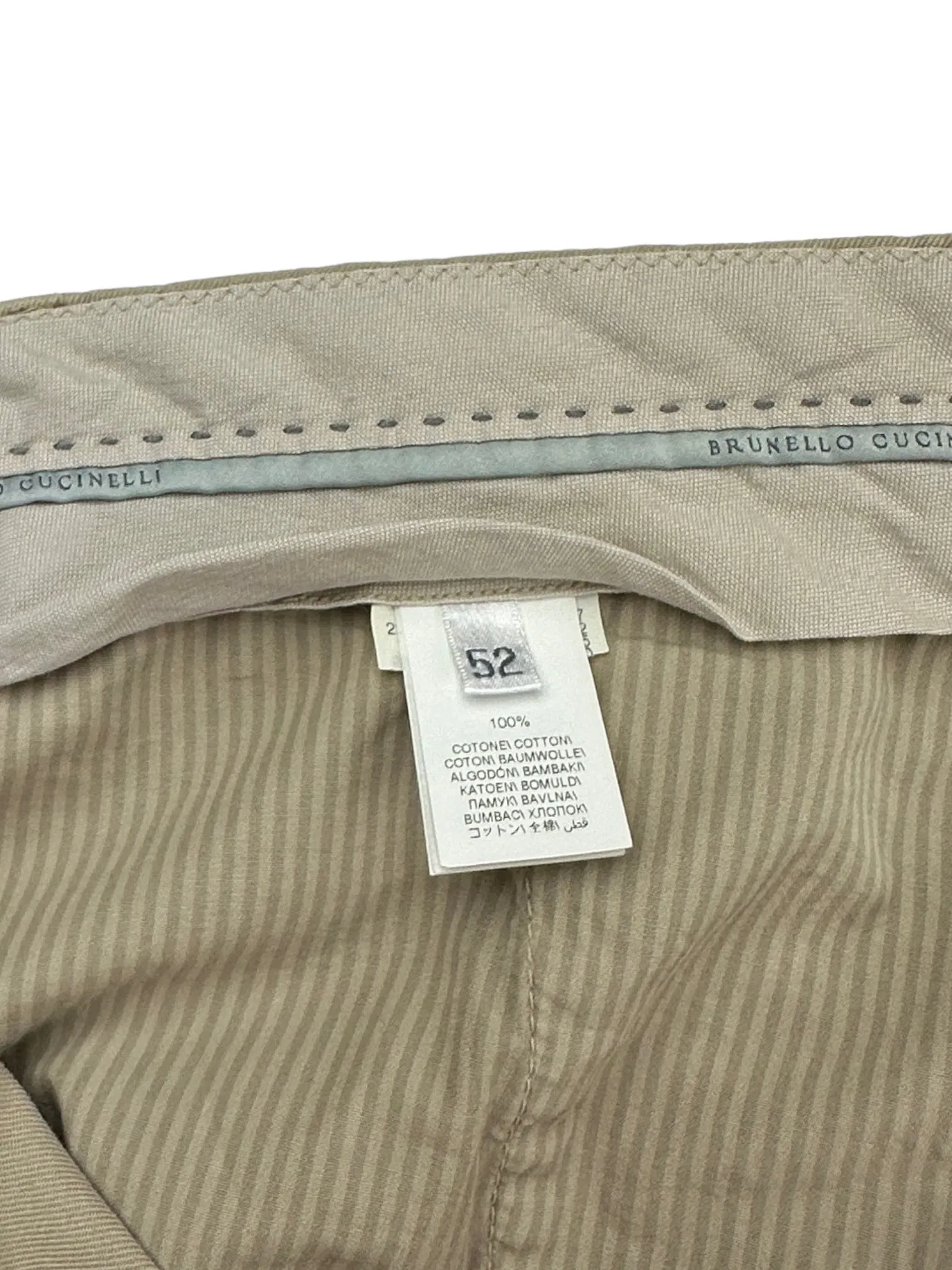 Brunello Cucinelli Beige Cotton Chino