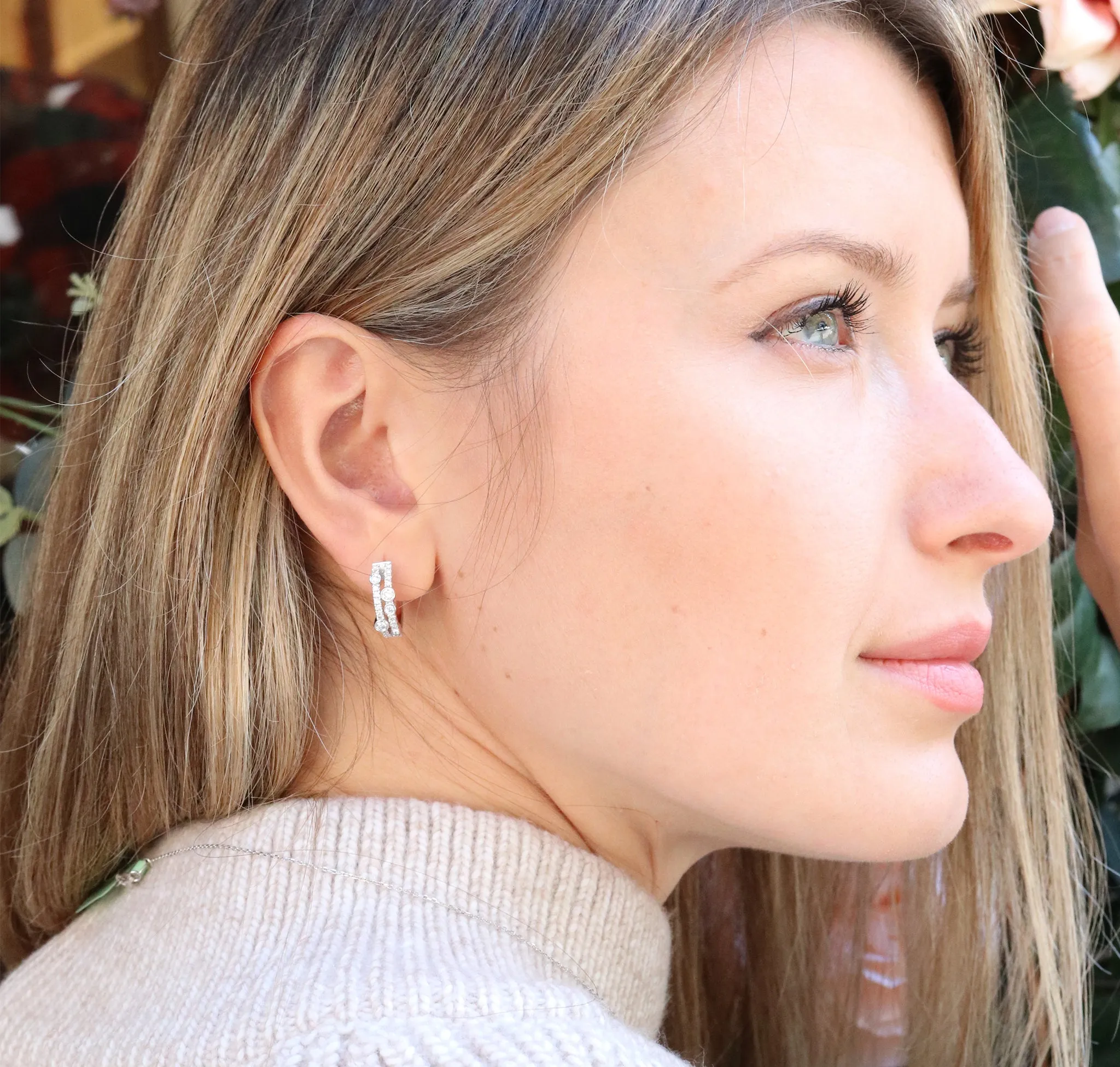 Bubbly 0.62ct Lab Grown Diamonds Earrings <br> E-00326WHT