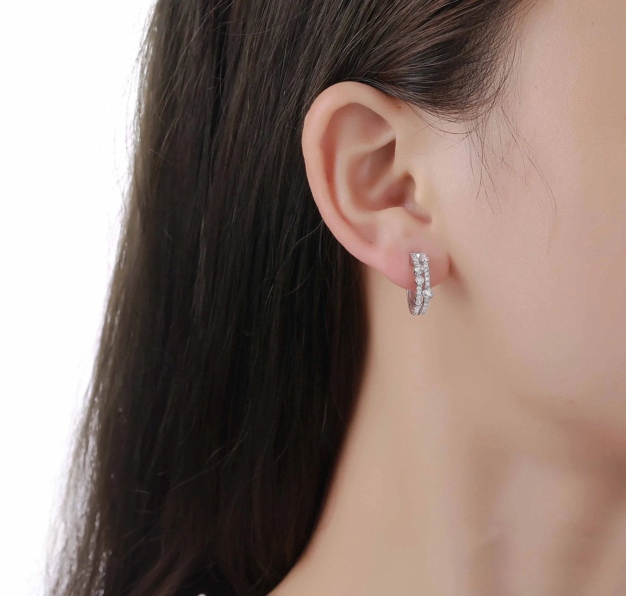 Bubbly 0.62ct Lab Grown Diamonds Earrings <br> E-00326WHT