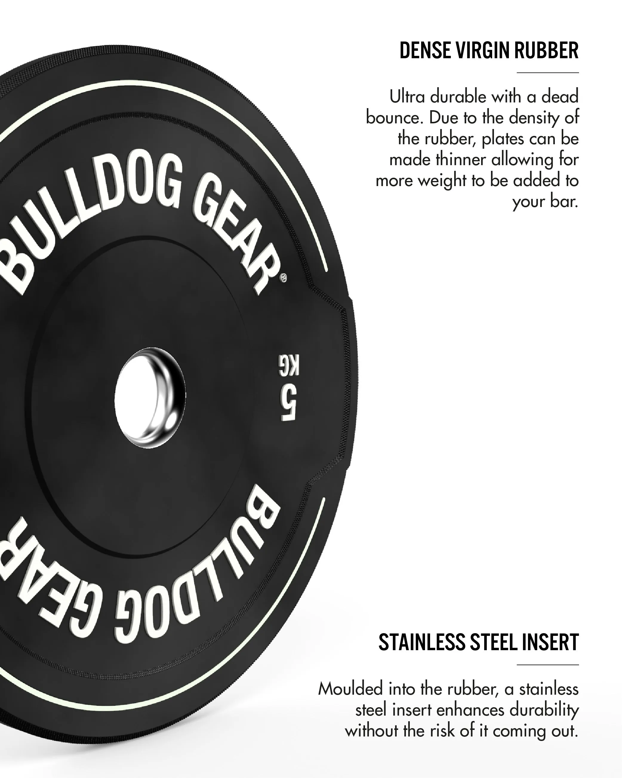 Bulldog Gear - Hybrid 2.0 Black Rubber Bumper Plates