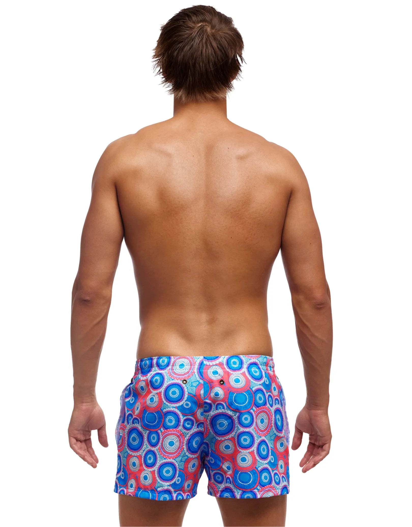 Bundjalung Blue Shorty Swim Shorts - Blue/Pink