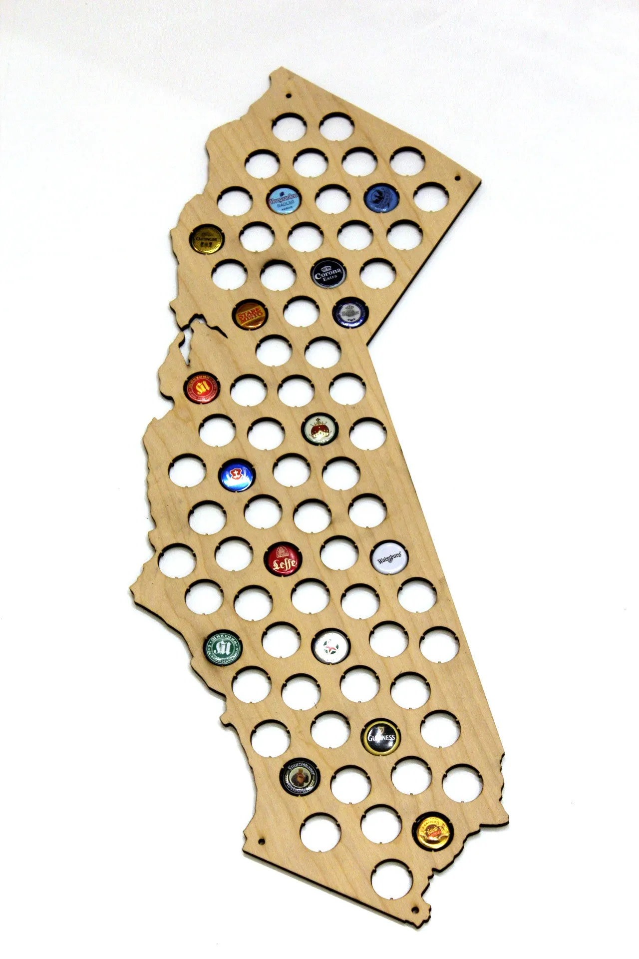 California Beer Cap Map, Holder, Father's Day, Gift  for Him Handmade