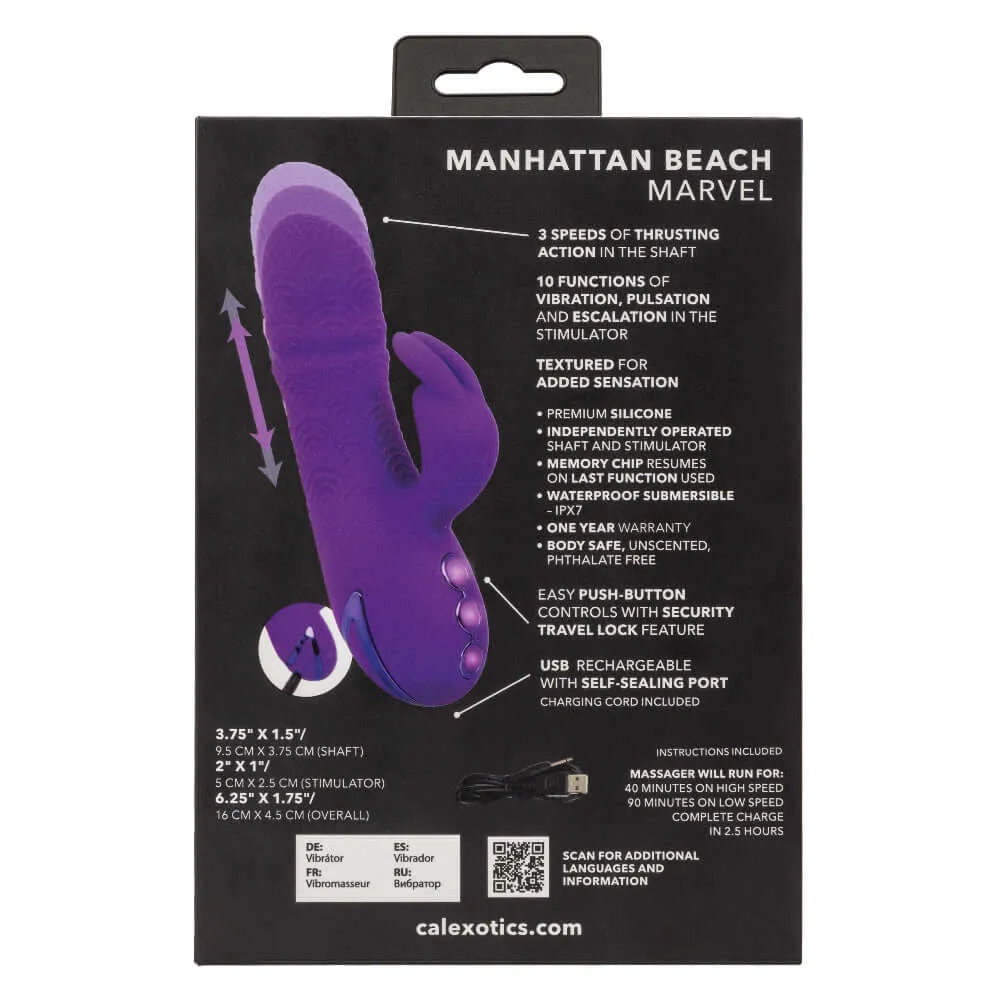 California Dreaming Manhattan Beach Marvel Rabbit Vibrator - Purple
