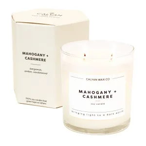 Calyan Wax Co. - Mahogany   Cashmere - Glass Tumbler Soy Candle