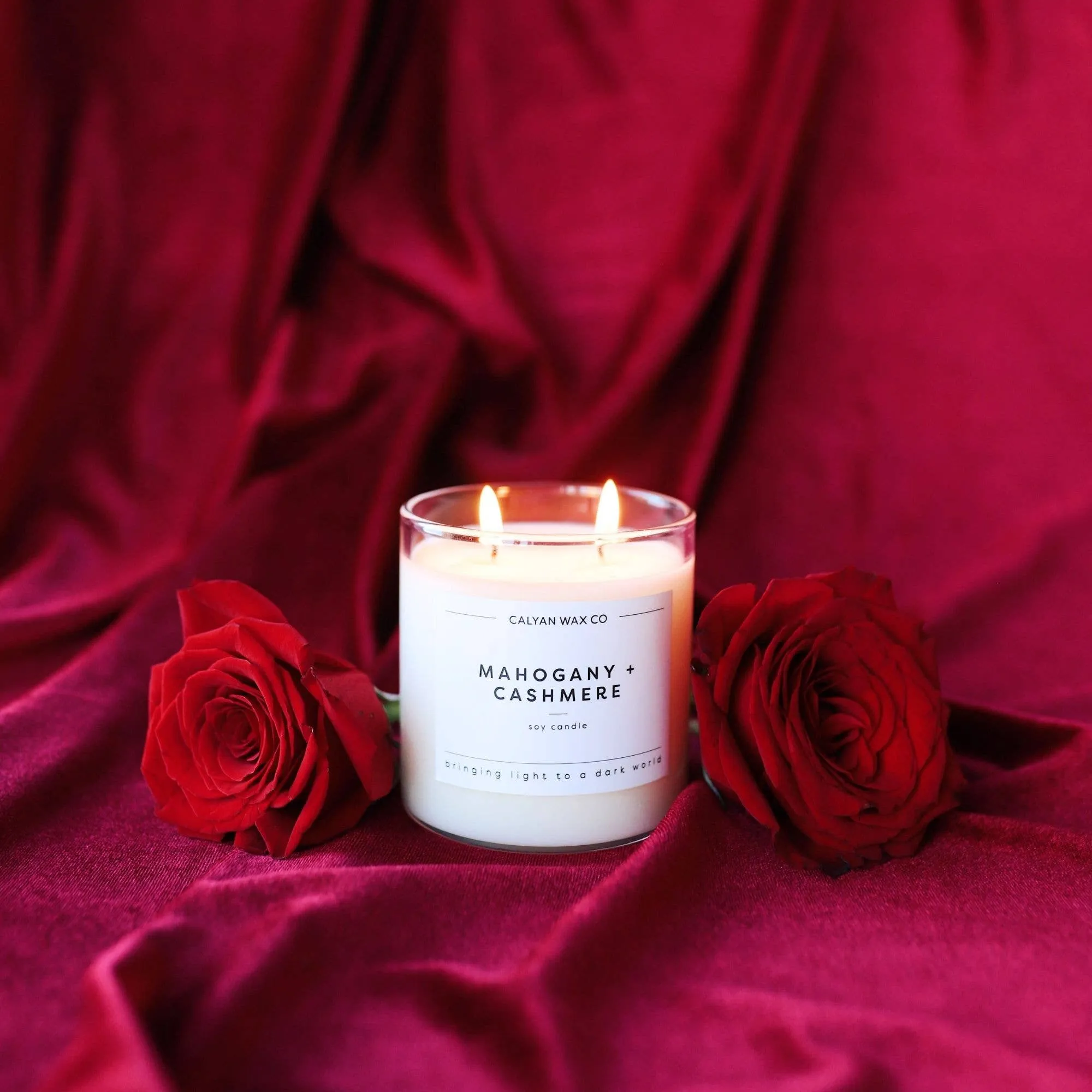 Calyan Wax Co. - Mahogany   Cashmere - Glass Tumbler Soy Candle