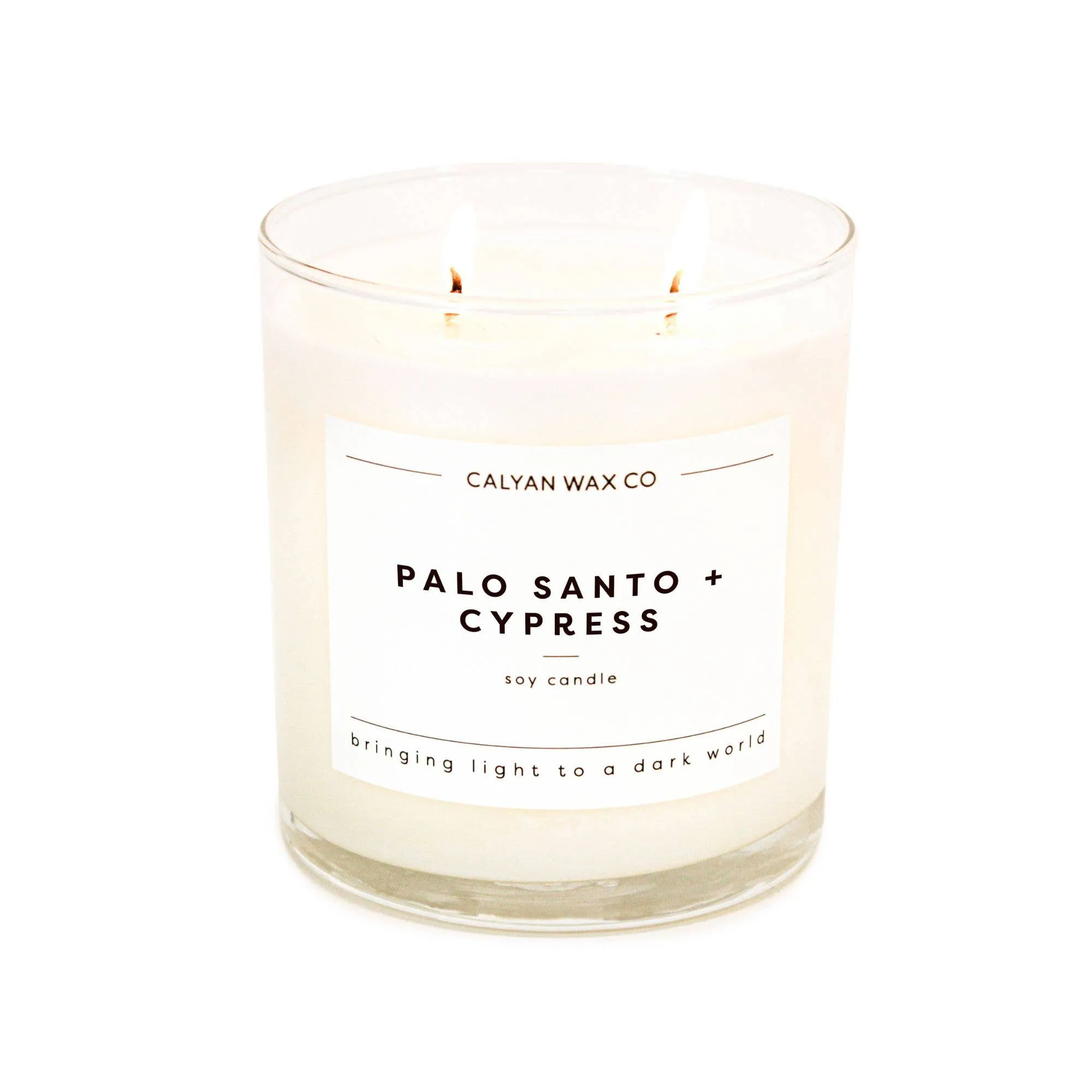 Calyan Wax Co. - Palo Santo   Cypress - Glass Tumbler Soy Candle