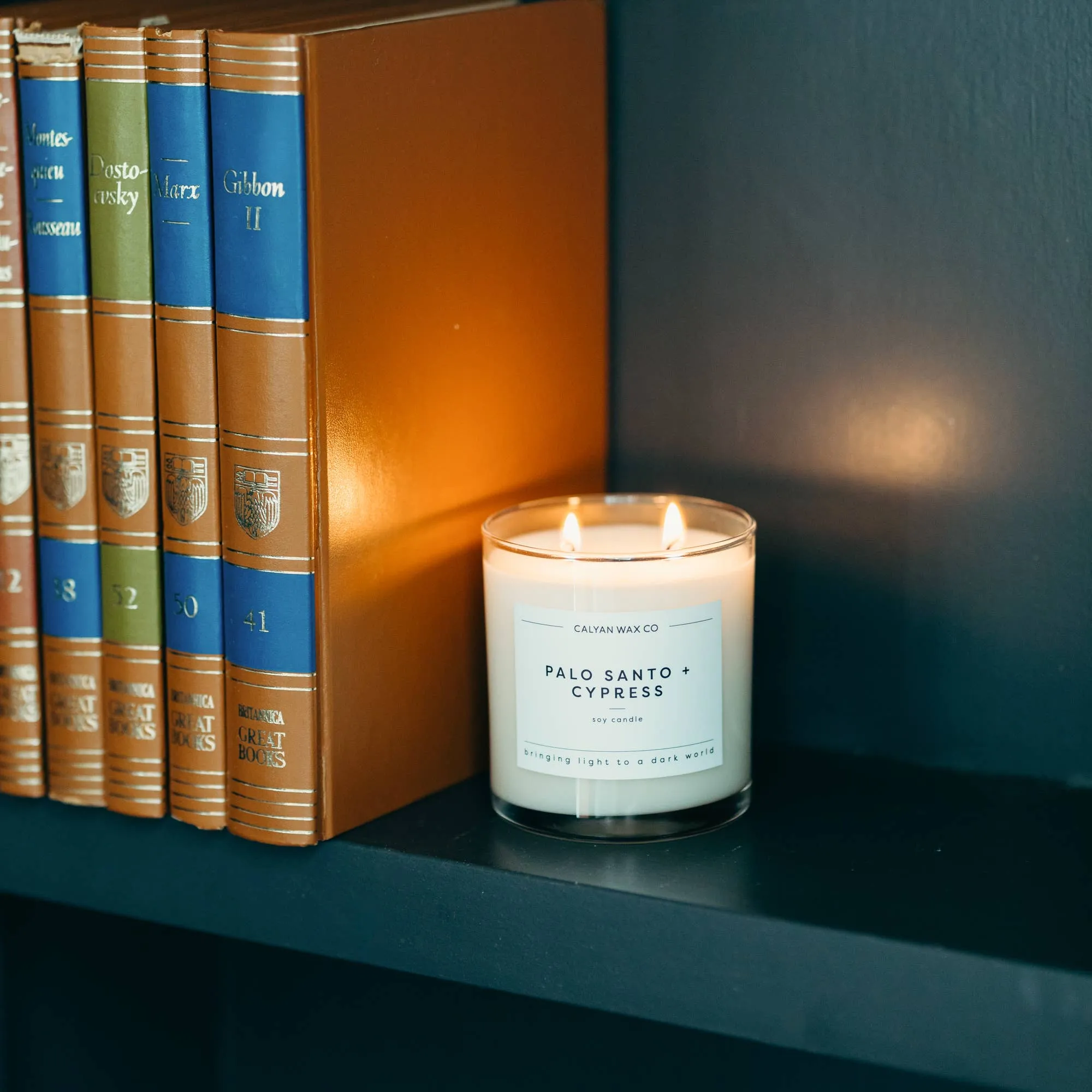 Calyan Wax Co. - Palo Santo   Cypress - Glass Tumbler Soy Candle
