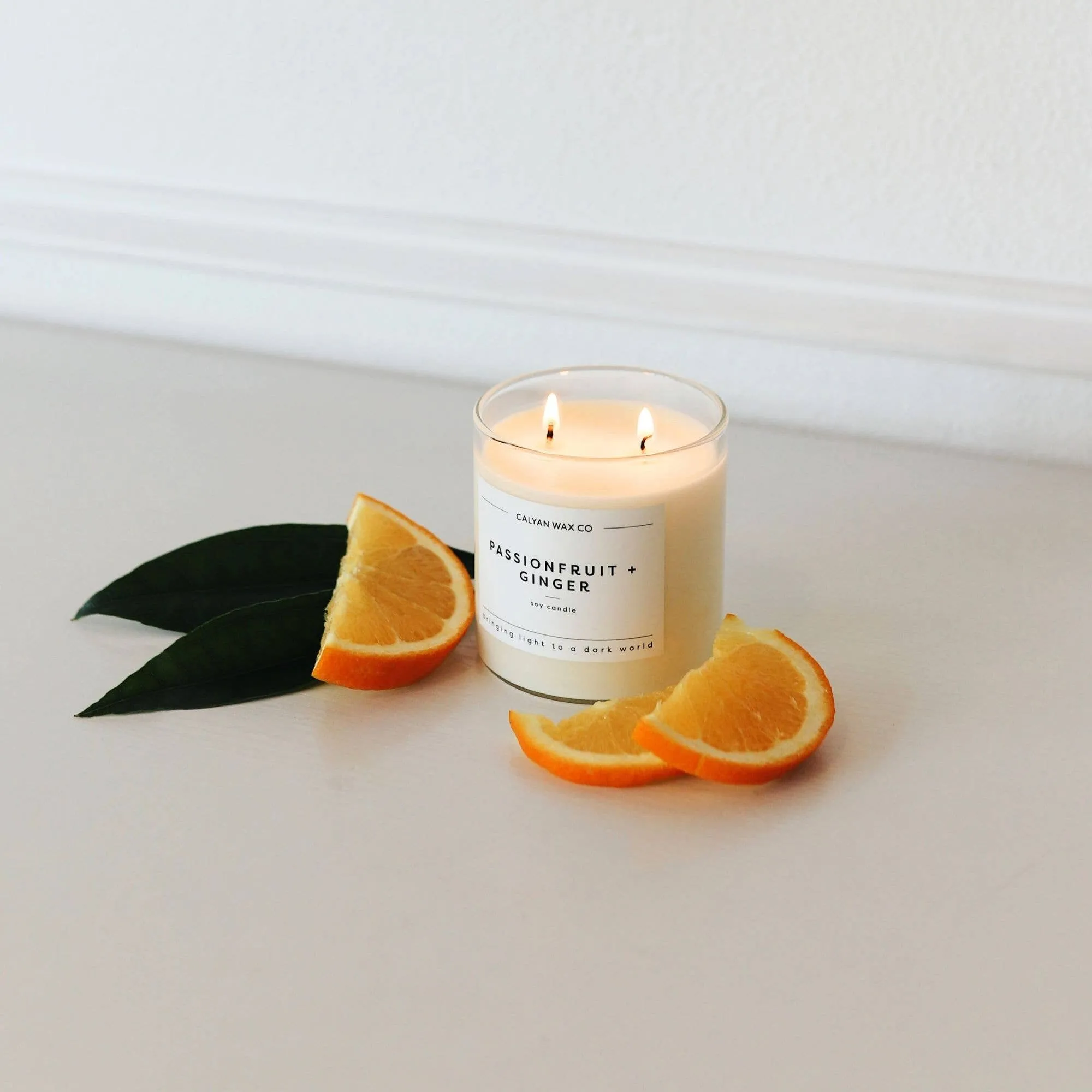 Calyan Wax Co. - Passionfruit   Ginger - Glass Tumbler Soy Candle