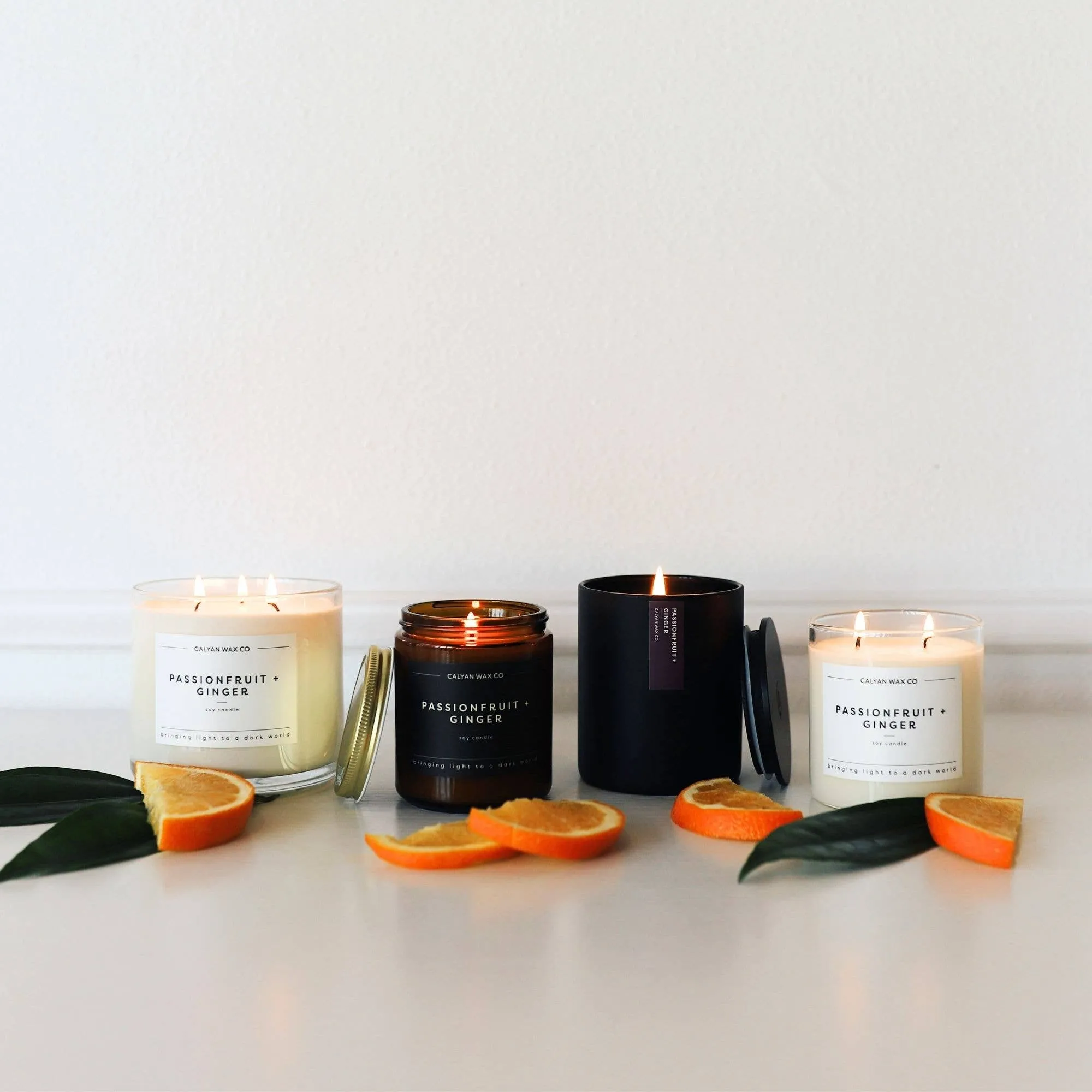 Calyan Wax Co. - Passionfruit   Ginger - Glass Tumbler Soy Candle