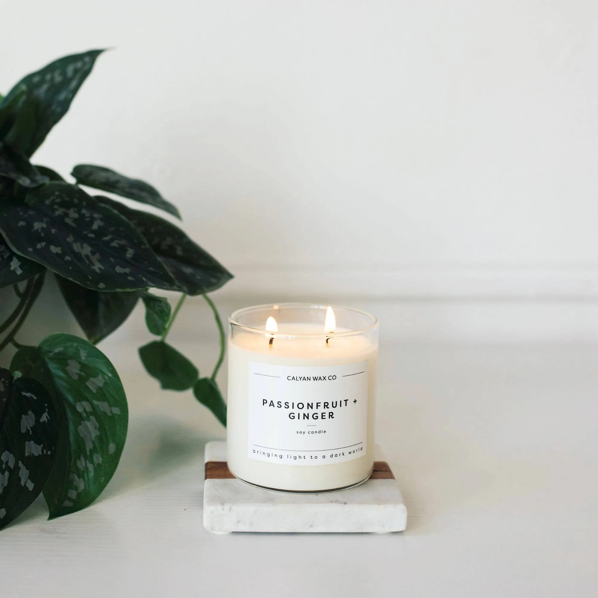 Calyan Wax Co. - Passionfruit   Ginger - Glass Tumbler Soy Candle