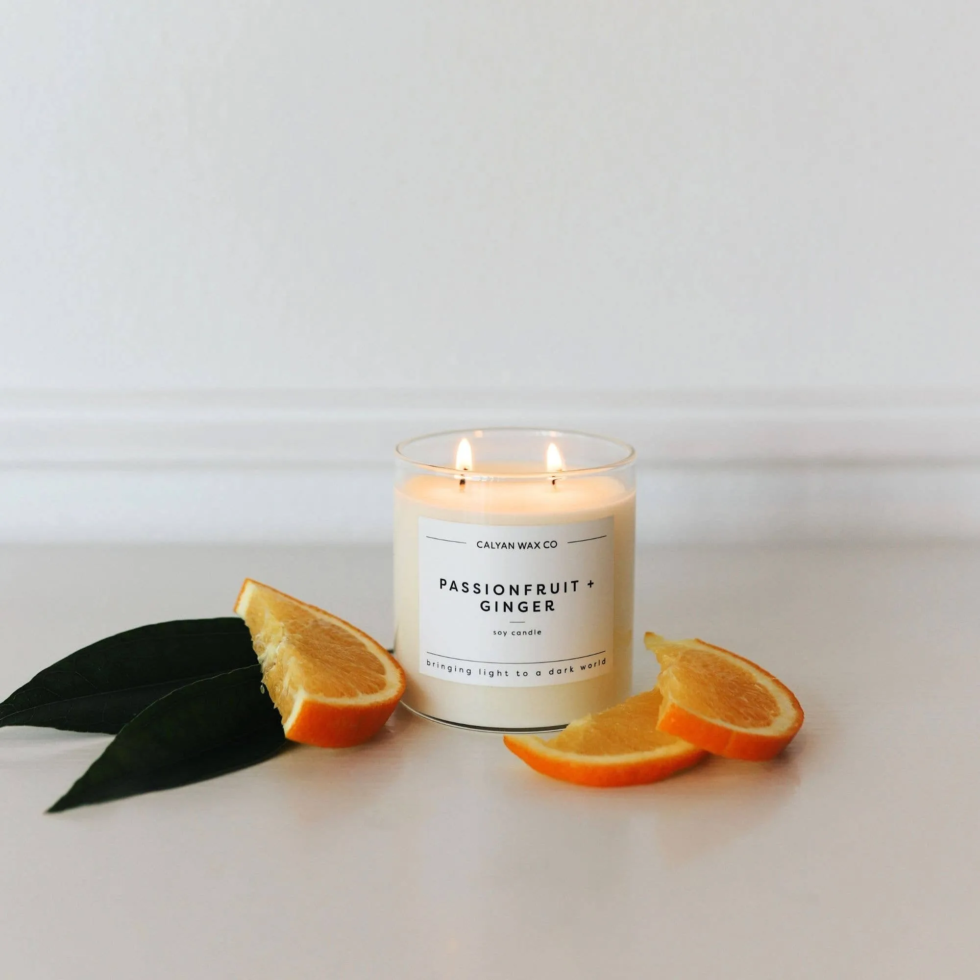 Calyan Wax Co. - Passionfruit   Ginger - Glass Tumbler Soy Candle