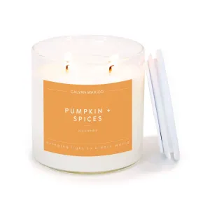 Calyan Wax Co. - Pumpkin   Spices - Clear Glass Tumbler Soy Candle