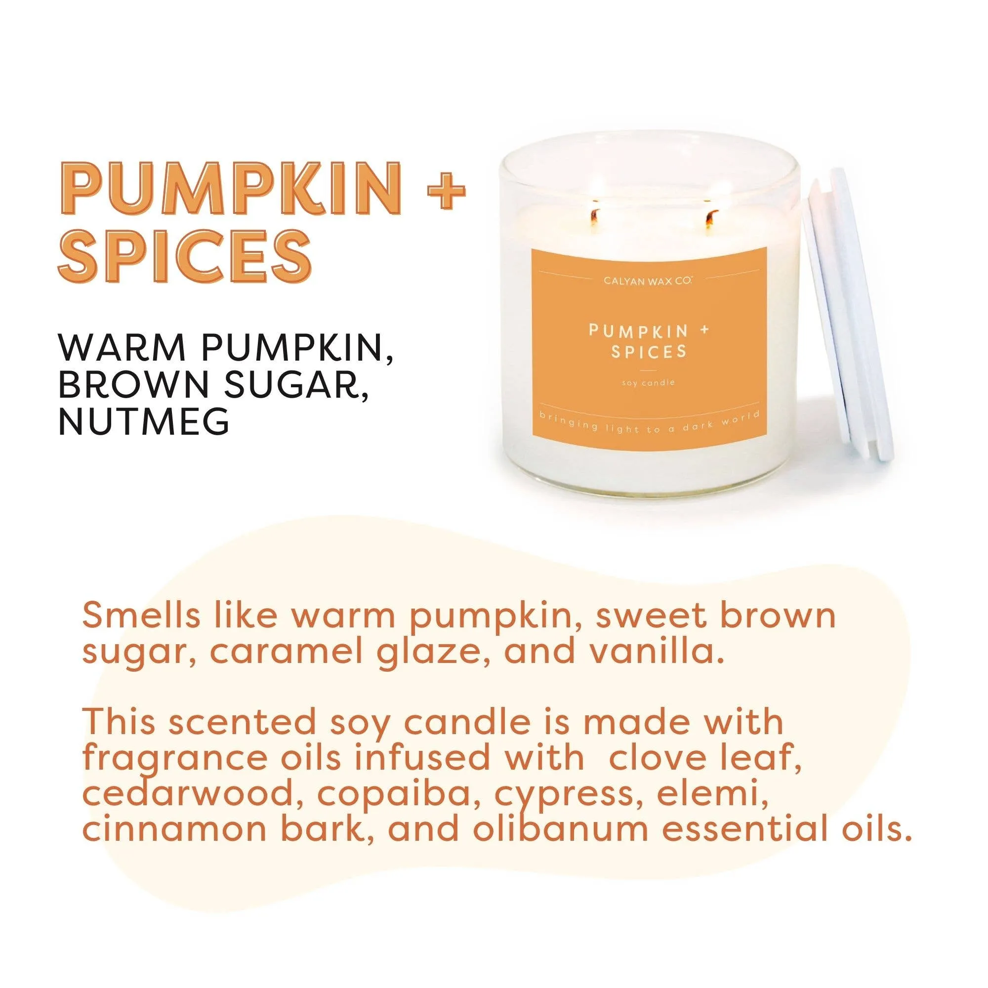 Calyan Wax Co. - Pumpkin   Spices - Clear Glass Tumbler Soy Candle