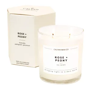Calyan Wax Co. - Rose   Peony - Glass Tumbler Soy Candle