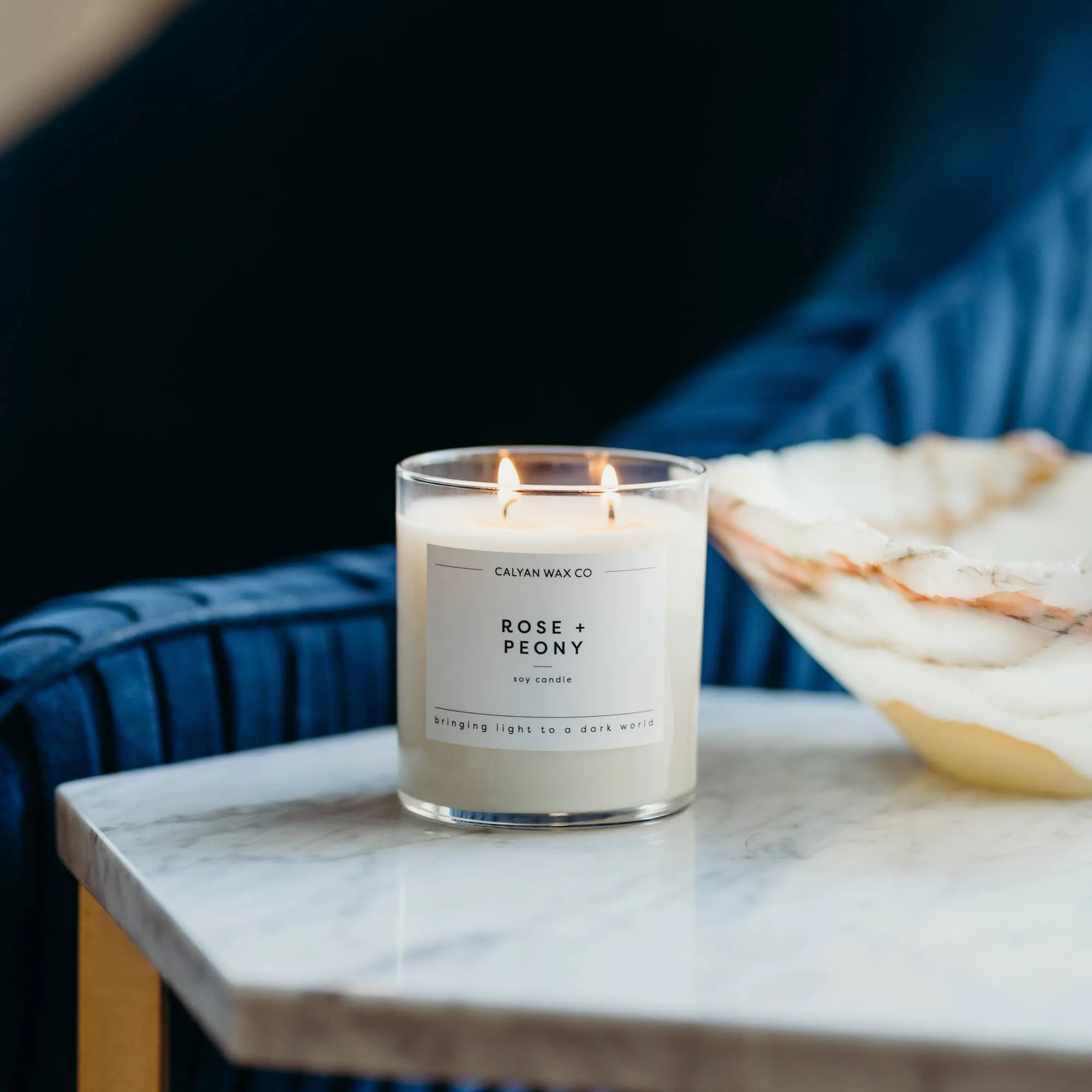 Calyan Wax Co. - Rose   Peony - Glass Tumbler Soy Candle