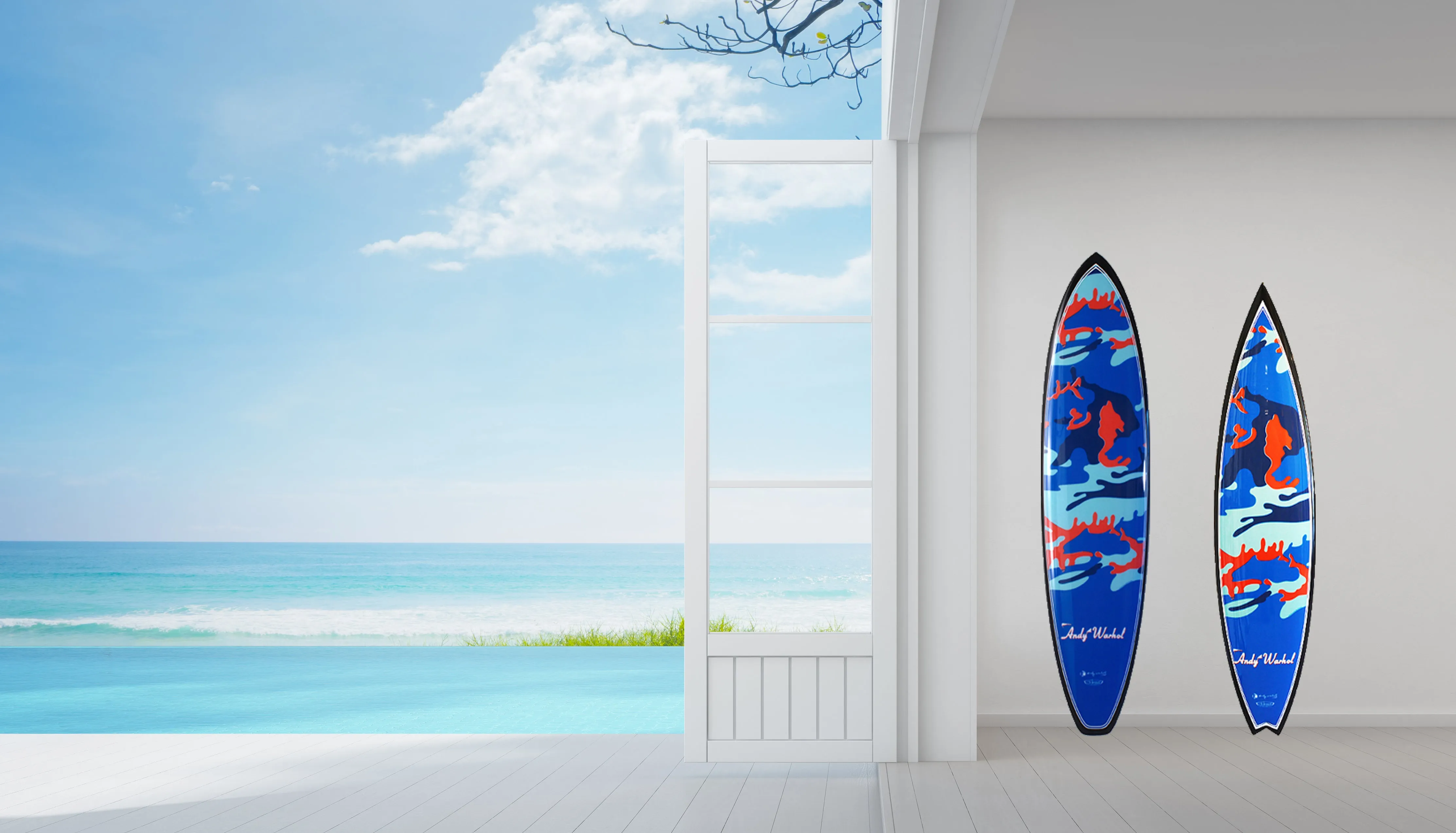 Camo Surfboard by Andy Warhol