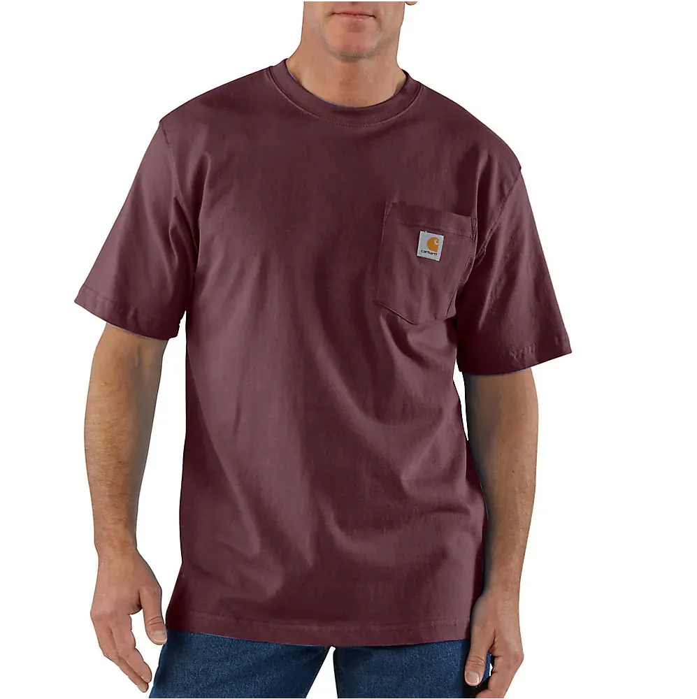 Carhartt Men's Loose Fit Heavyweight Short Sleeve Pocket T-Shirt - Port