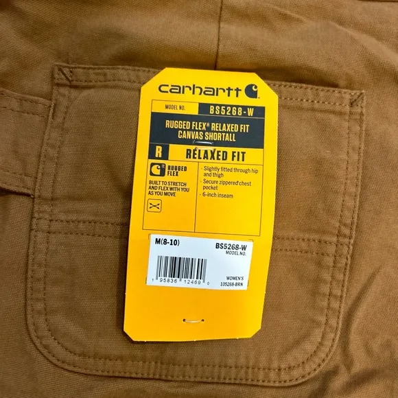 Carhartt womens rugged flex relaxed fit canvas shortall