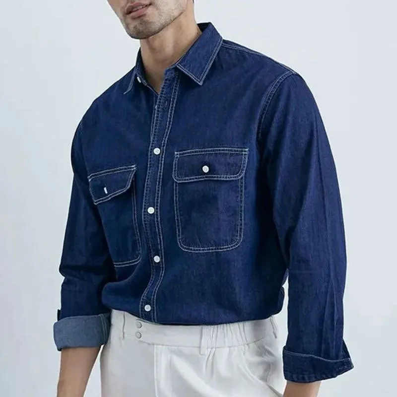 Carter - Denim Shirt - Dual Pocket Design Durable Comfort