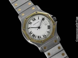 Cartier Santos Octagon Mens Midsize Watch, Automatic - Stainless Steel & 18K Gold