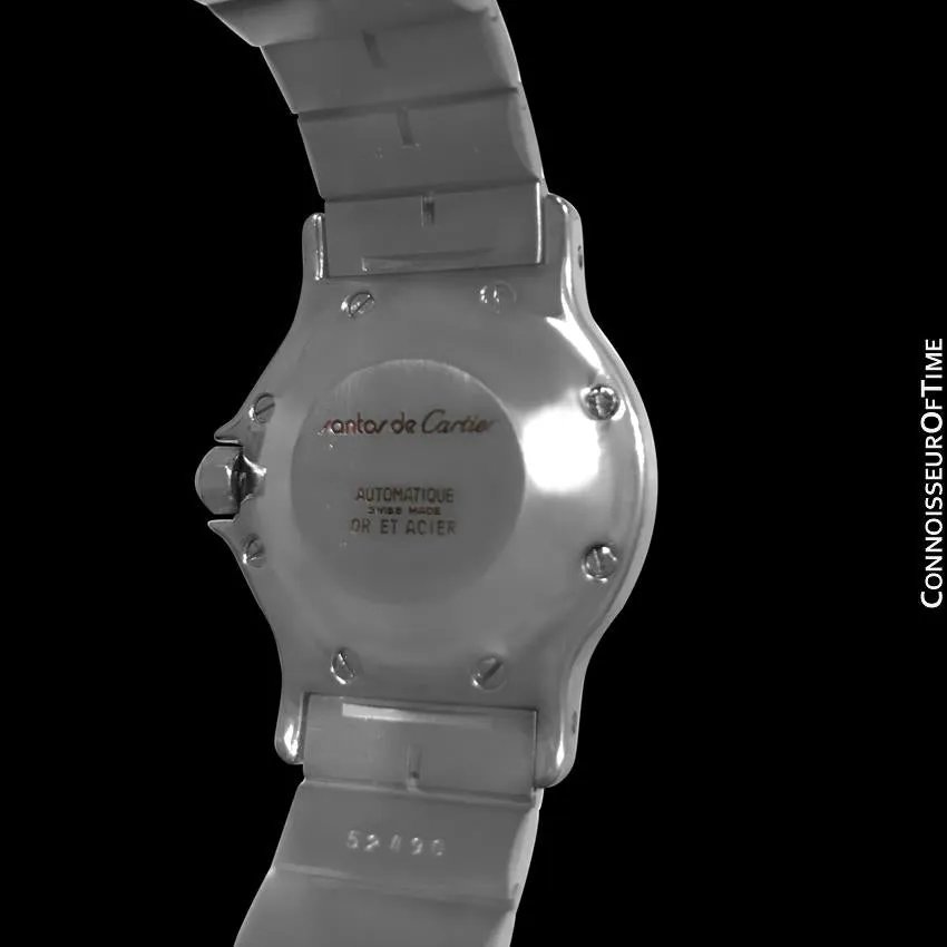 Cartier Santos Octagon Mens Midsize Watch, Automatic - Stainless Steel & 18K Gold