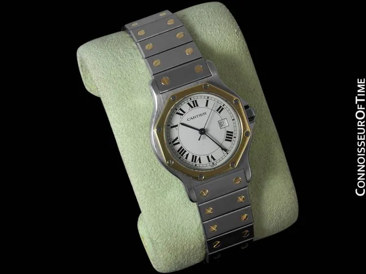 Cartier Santos Octagon Mens Midsize Watch, Automatic - Stainless Steel & 18K Gold