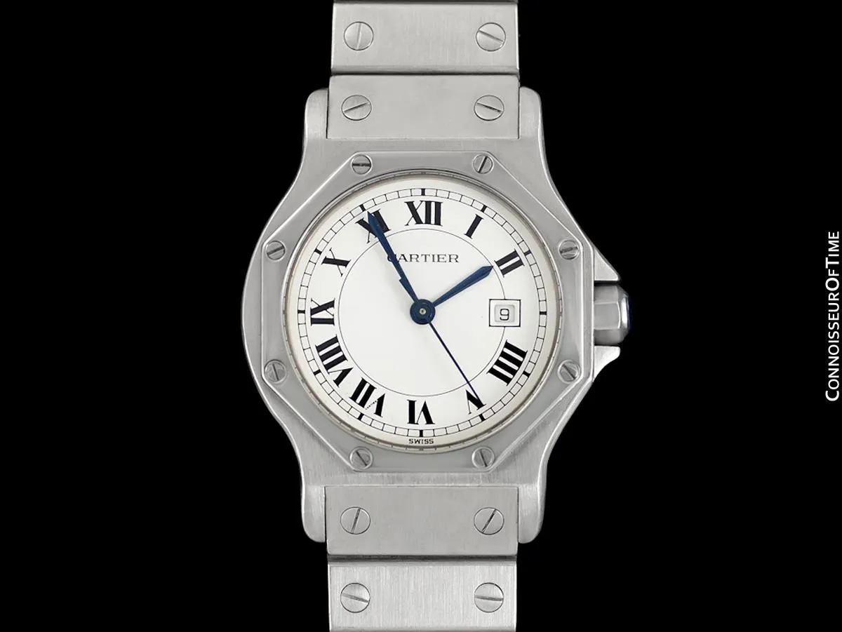Cartier Santos Octagon Mens Unisex Watch, Automatic - Stainless Steel & 18K Gold