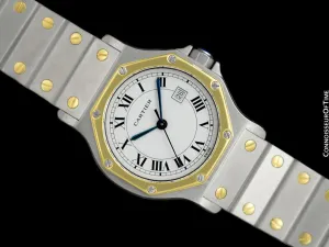 Cartier Santos Octagon Mens Unisex Watch, Automatic - Stainless Steel & 18K Gold