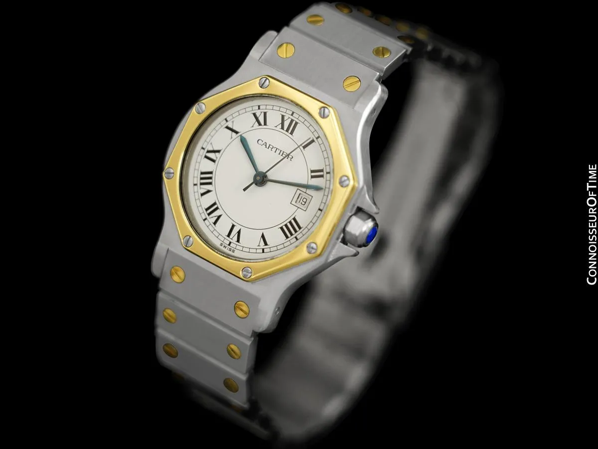 Cartier Santos Octagon Mens Unisex Watch, Automatic - Stainless Steel & 18K Gold