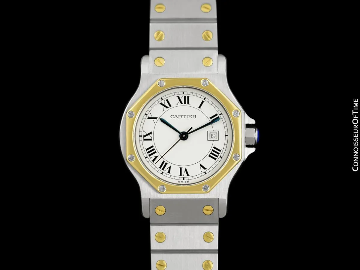 Cartier Santos Octagon Mens Unisex Watch, Automatic - Stainless Steel & 18K Gold