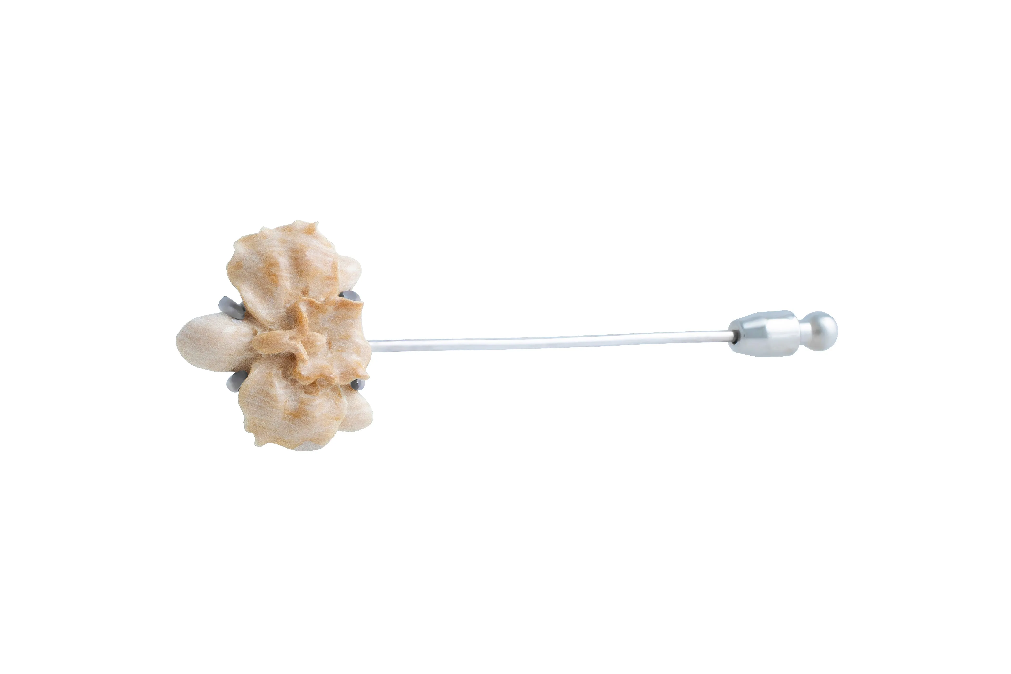 Carved Orchid Lapel - Love