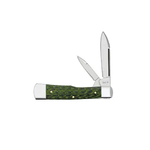 CASE KNIVES GREEN & BLACK CARBON FIBER WEAVE GUNSTOCK