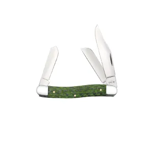 CASE KNIVES GREEN & BLACK CARBON FIBER WEAVE STOCKMAN