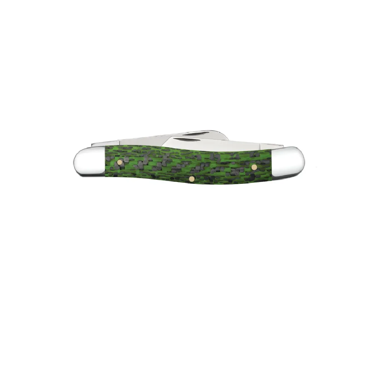 CASE KNIVES GREEN & BLACK CARBON FIBER WEAVE STOCKMAN