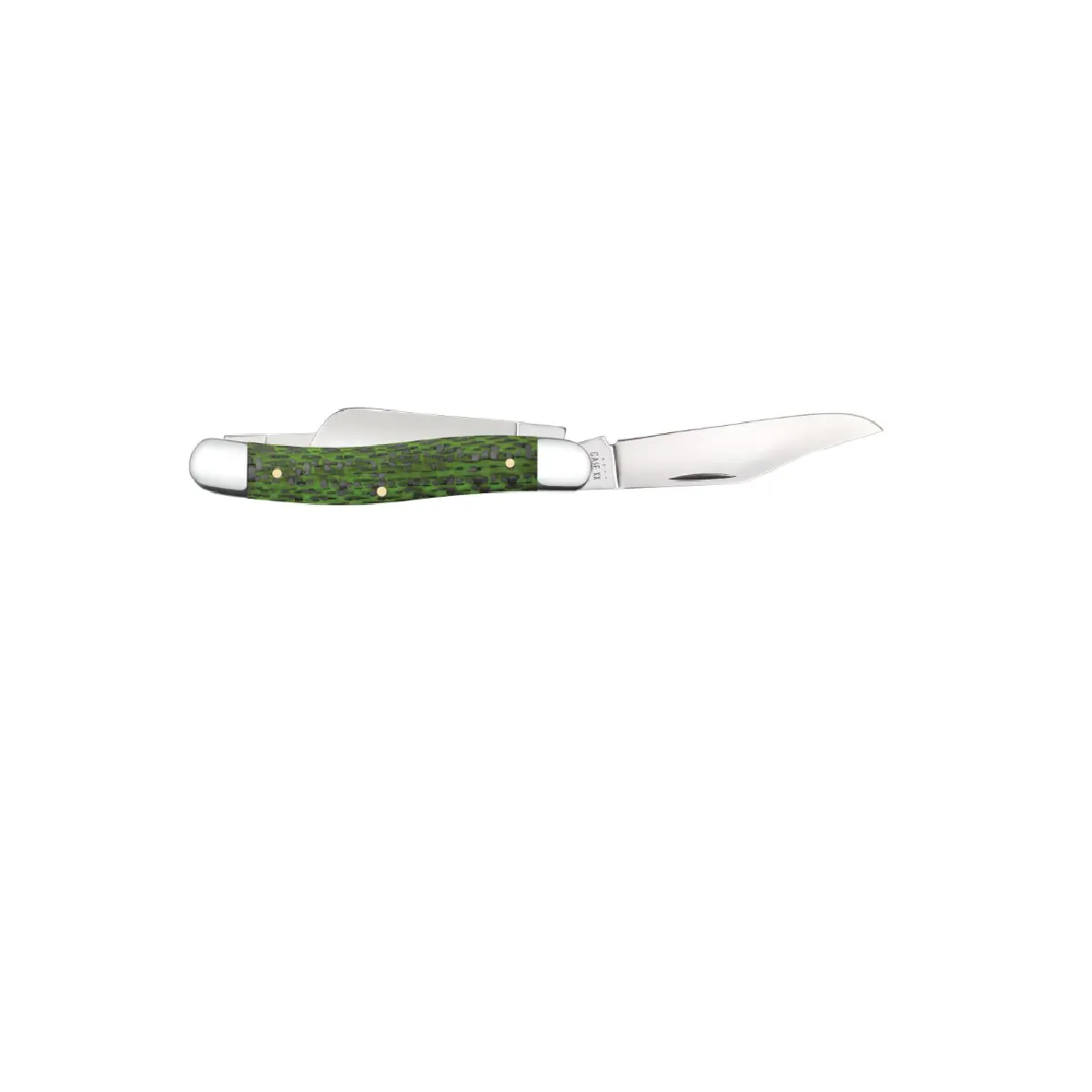 CASE KNIVES GREEN & BLACK CARBON FIBER WEAVE STOCKMAN