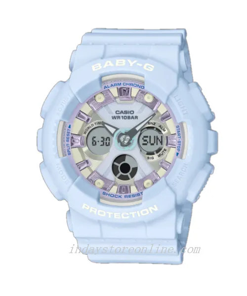 Casio Baby-G Women's Watch BA-130WP-2A Resin Band Mineral Glass Shock Resistant