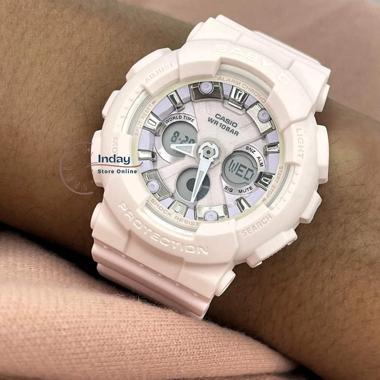 Casio Baby-G Women's Watch BA-130WP-4A Resin Band Mineral Glass Shock Resistant