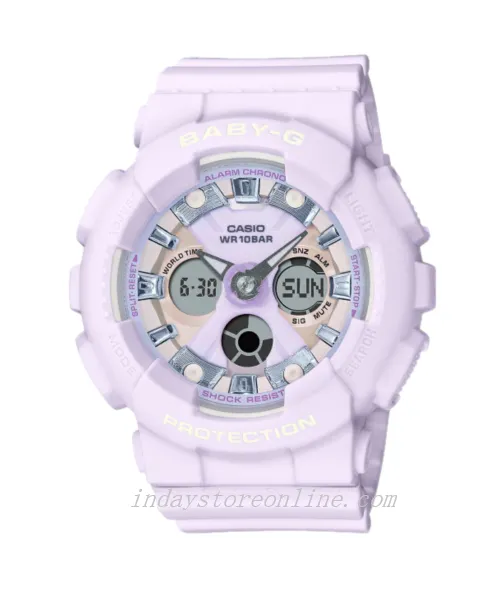 Casio Baby-G Women's Watch BA-130WP-6A Resin Band Mineral Glass Shock Resistant