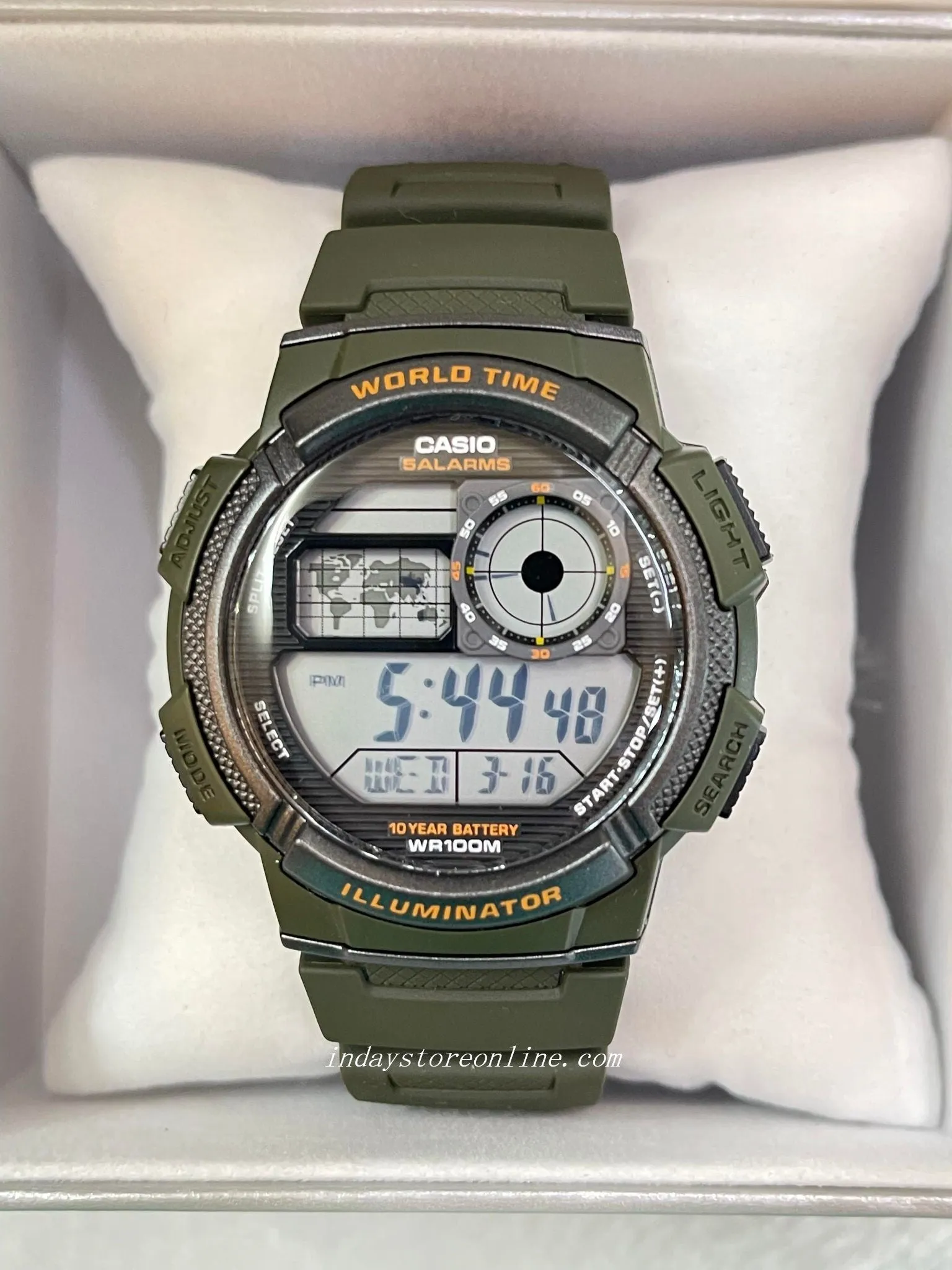 Casio Digital Men's Watch AE-1000W-3A Digital Resin Band Resin Glass
