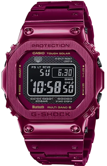Casio G-Shock Full Metal Square Face Solar Multi-Band Rose Red GMW-B5000RD-4